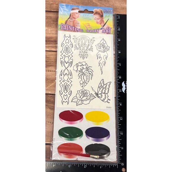Painting Body Art Glitter Tattoo Kit With Tribal Designs & Waterproof Colors - Picture 5 of 5